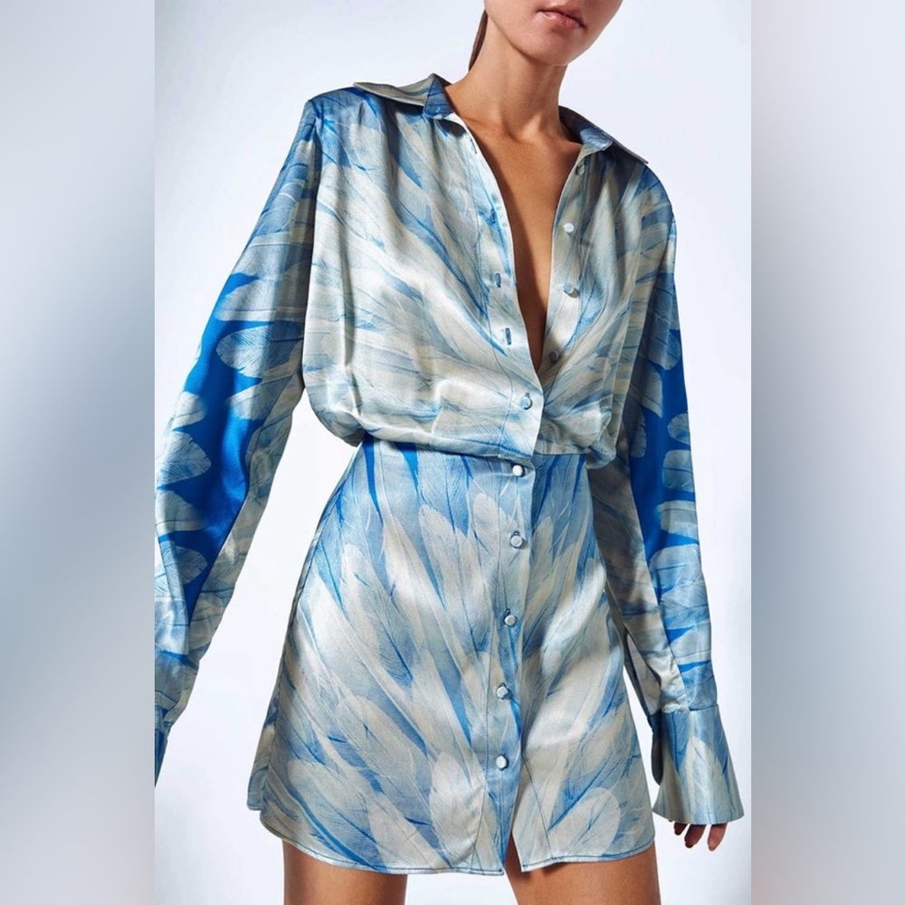 Alexis Vento Mini Dress in Blue Feather XS